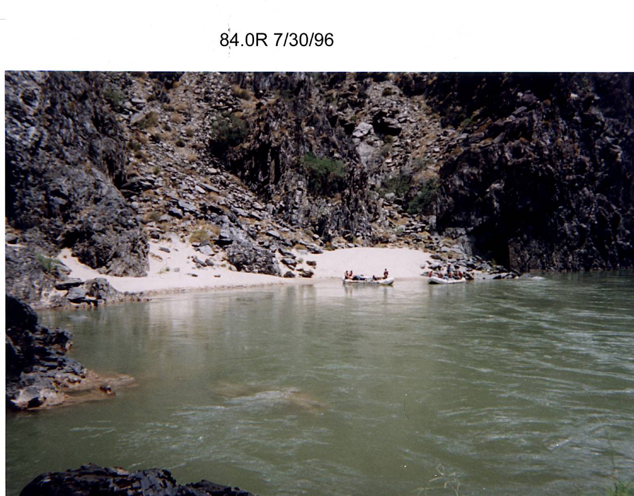 Early photo of Clear Creek camp without vegetation. 07/30/1996